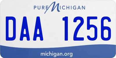 MI license plate DAA1256