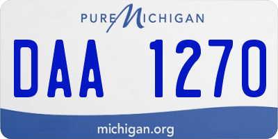 MI license plate DAA1270