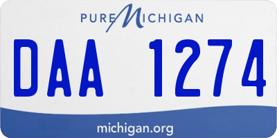 MI license plate DAA1274