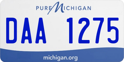 MI license plate DAA1275