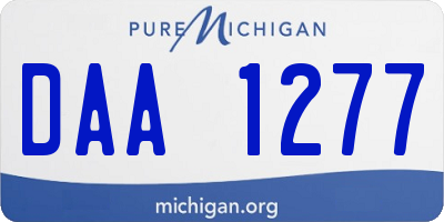 MI license plate DAA1277
