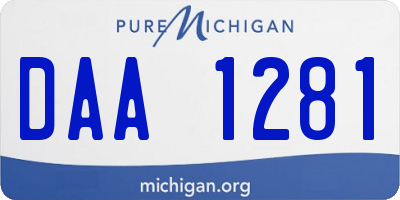 MI license plate DAA1281