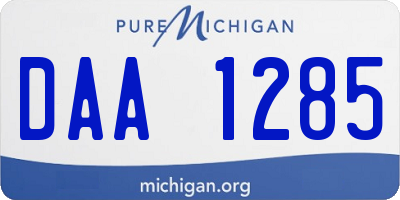MI license plate DAA1285