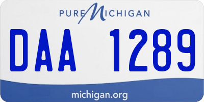 MI license plate DAA1289