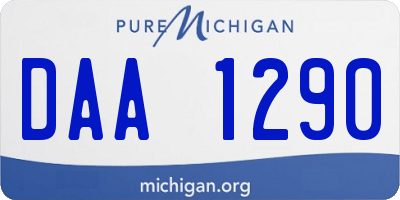 MI license plate DAA1290