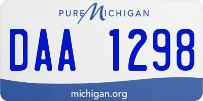 MI license plate DAA1298