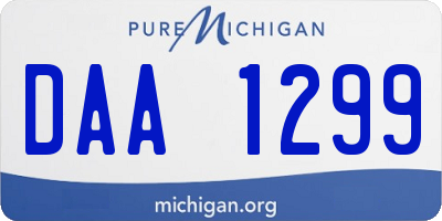 MI license plate DAA1299