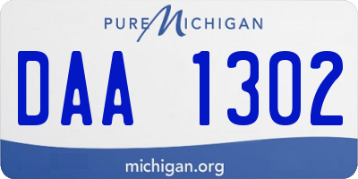 MI license plate DAA1302