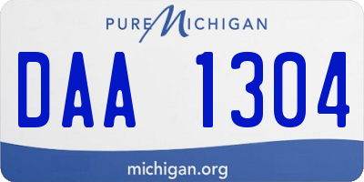 MI license plate DAA1304