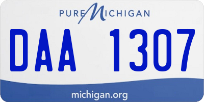 MI license plate DAA1307