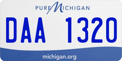 MI license plate DAA1320