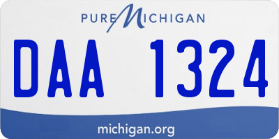 MI license plate DAA1324