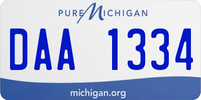 MI license plate DAA1334