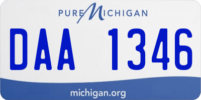 MI license plate DAA1346
