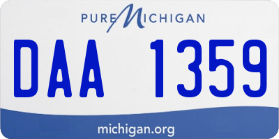 MI license plate DAA1359