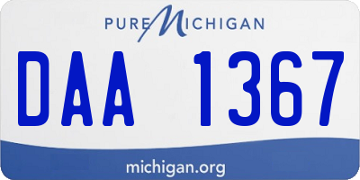 MI license plate DAA1367