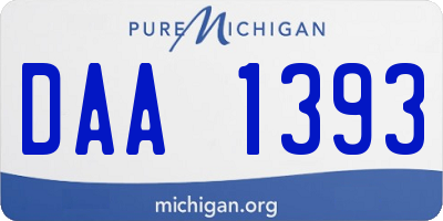 MI license plate DAA1393