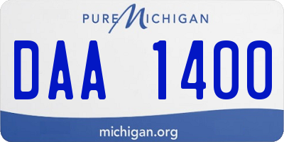 MI license plate DAA1400