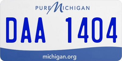 MI license plate DAA1404