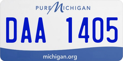 MI license plate DAA1405