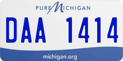 MI license plate DAA1414