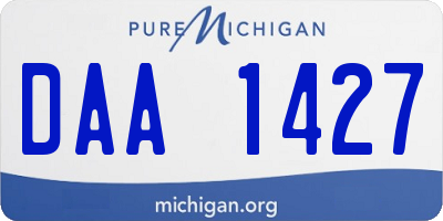 MI license plate DAA1427