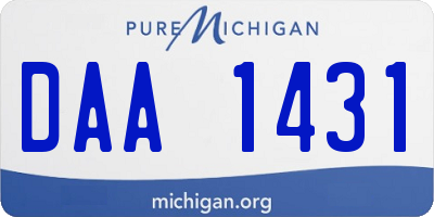 MI license plate DAA1431