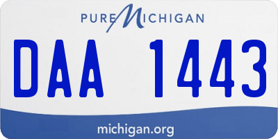 MI license plate DAA1443