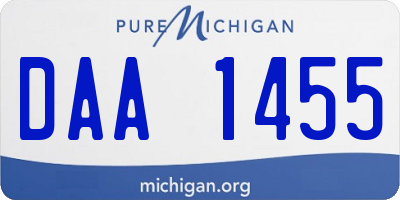MI license plate DAA1455