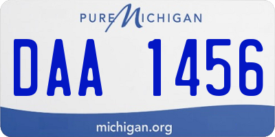 MI license plate DAA1456