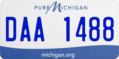 MI license plate DAA1488