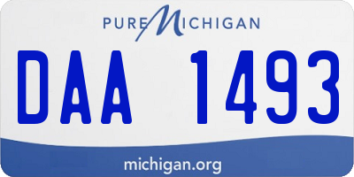 MI license plate DAA1493