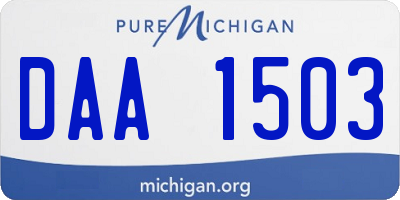 MI license plate DAA1503