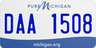 MI license plate DAA1508