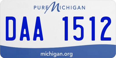 MI license plate DAA1512