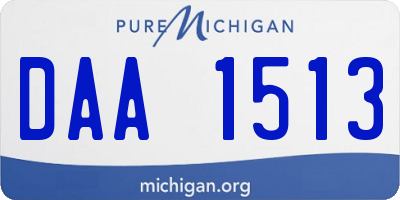 MI license plate DAA1513