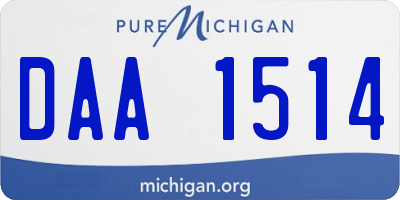 MI license plate DAA1514
