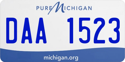 MI license plate DAA1523