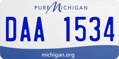 MI license plate DAA1534