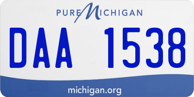 MI license plate DAA1538