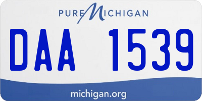 MI license plate DAA1539