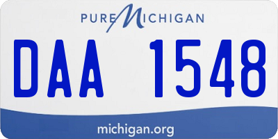 MI license plate DAA1548