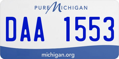 MI license plate DAA1553