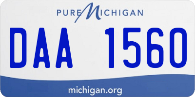 MI license plate DAA1560