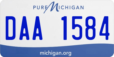 MI license plate DAA1584