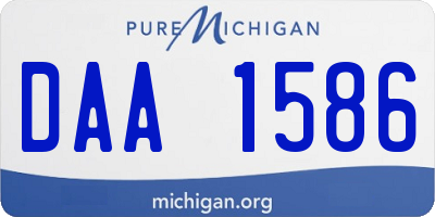 MI license plate DAA1586