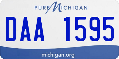 MI license plate DAA1595