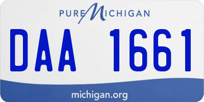 MI license plate DAA1661