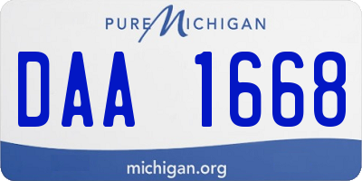 MI license plate DAA1668