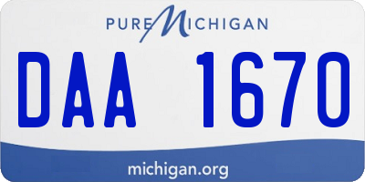 MI license plate DAA1670